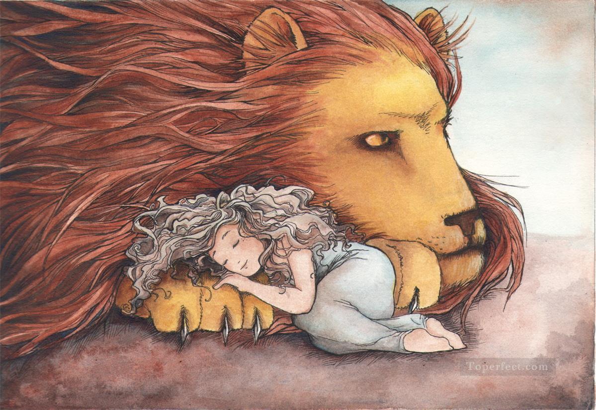 daughter of a lion for kid Oil Paintings